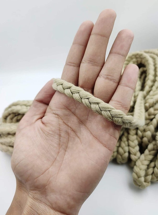 BOBBINY | Braided Choti Macrame Cotton Thread for Macrame DIY, Garments, Crafting and Other Projects | Brown | 10mm,20Mtr,1 count - Image 2